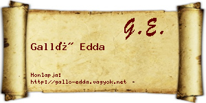 Galló Edda névjegykártya